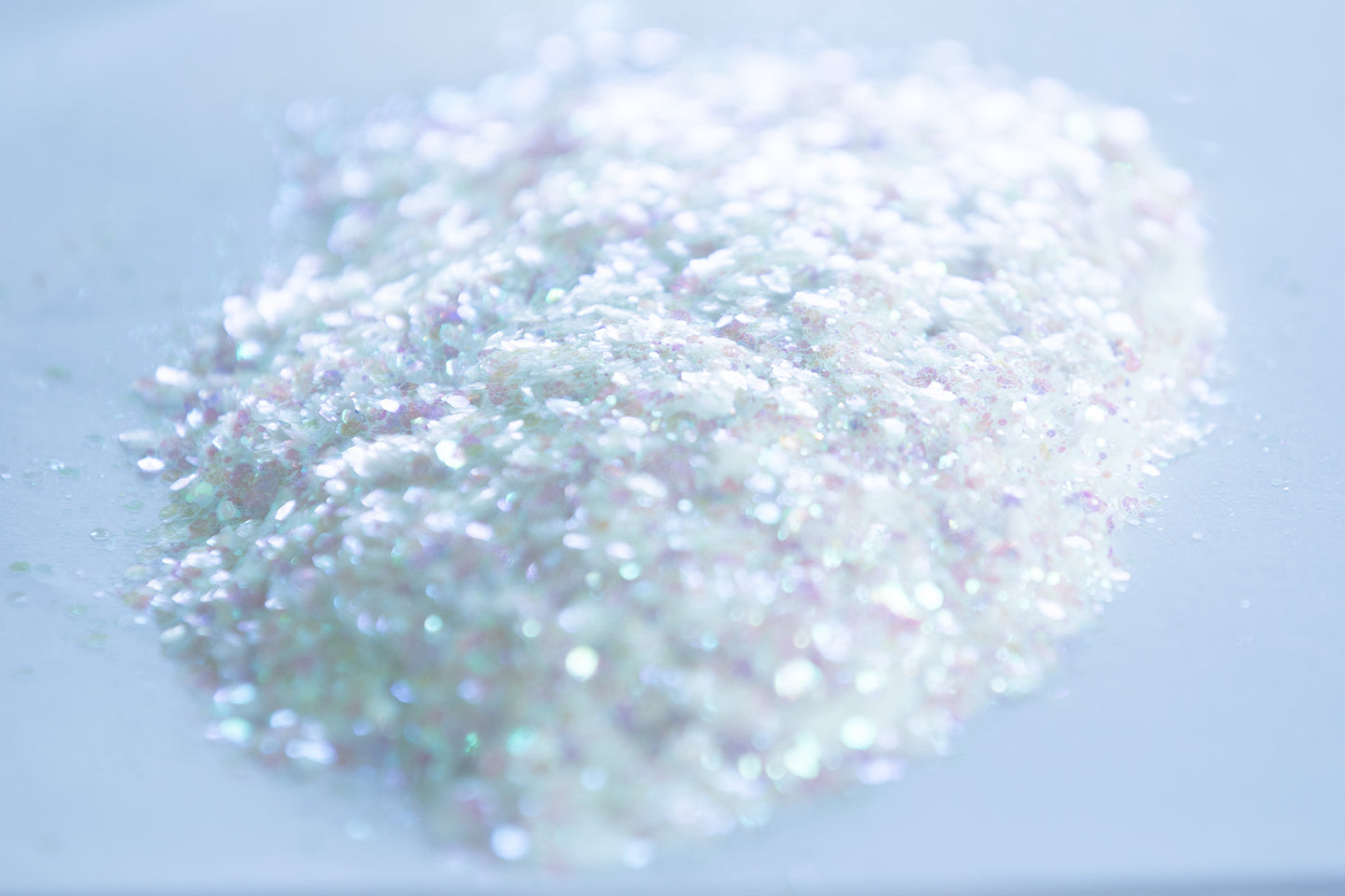 iridescent glitter, white glitter, chunky glitter