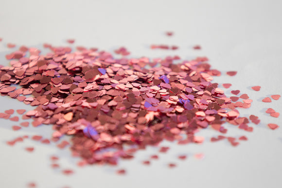 metallic glitter, shape glitter, heart glitter, pink glitter