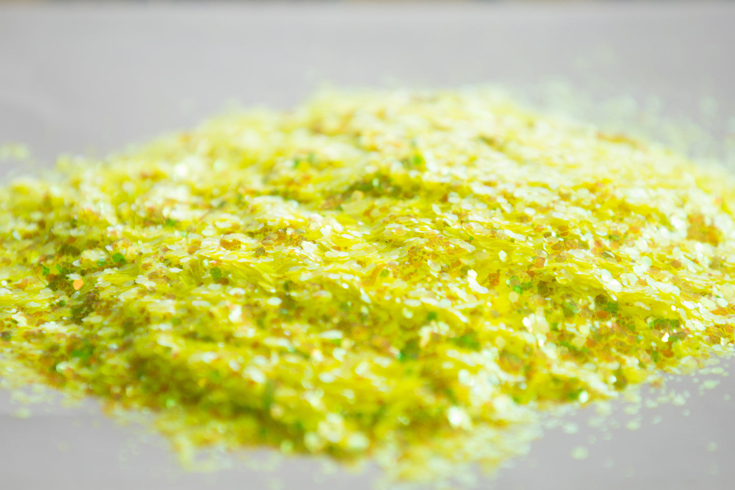 iridescent glitter, chunky glitter, yellow glitter