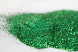 metallic glitter, fine glitter, green glitter
