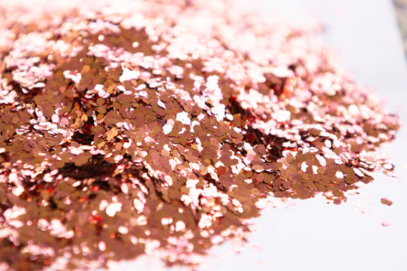metallic glitter, custom glitter mix, rose gold glitter