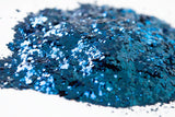 chunky glitter, metallic glitter, blue glitter