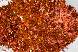 metallic glitter, red glitter, orange glitter, custom chunky glitter mix