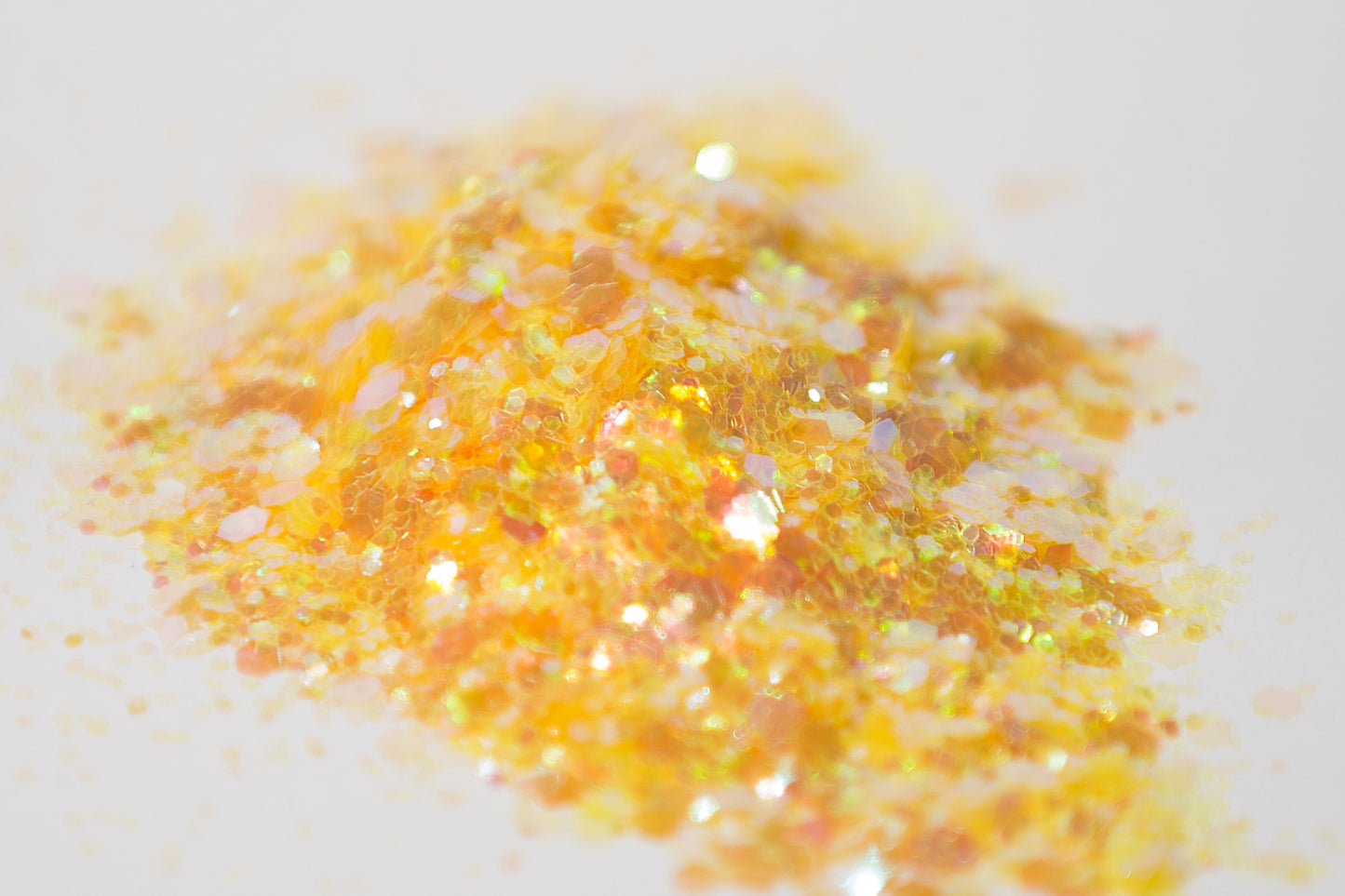 iridescent glitter, chunky glitter, yellow glitter