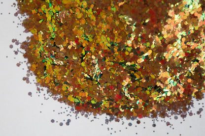 chunky glitter, iridescent glitter, shifty glitter, green glitter, bronze glitter, copper glitter