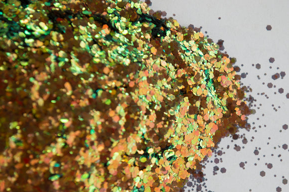 chunky glitter, iridescent glitter, shifty glitter, green glitter, bronze glitter, copper glitter