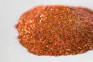 holographic glitter, orange glitter, fine glitter