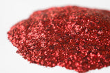 red glitter, metallic glitter, custom glitter