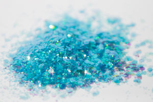 iridescent glitter, chunky glitter, blue glitter