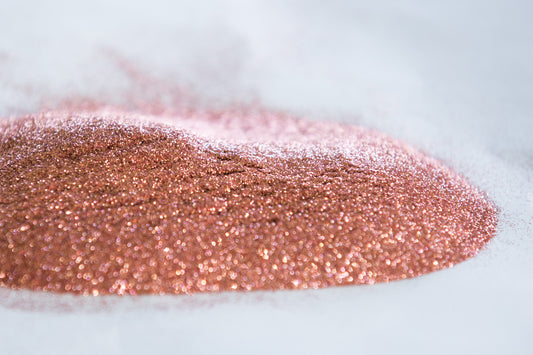 metallic glitter, fine glitter, rose gold glitter