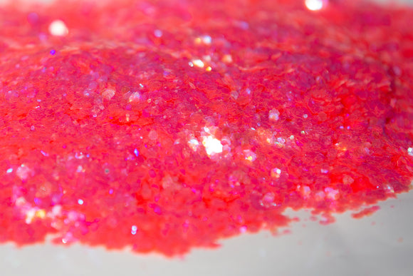 chunky glitter, iridescent glitter, pink glitter