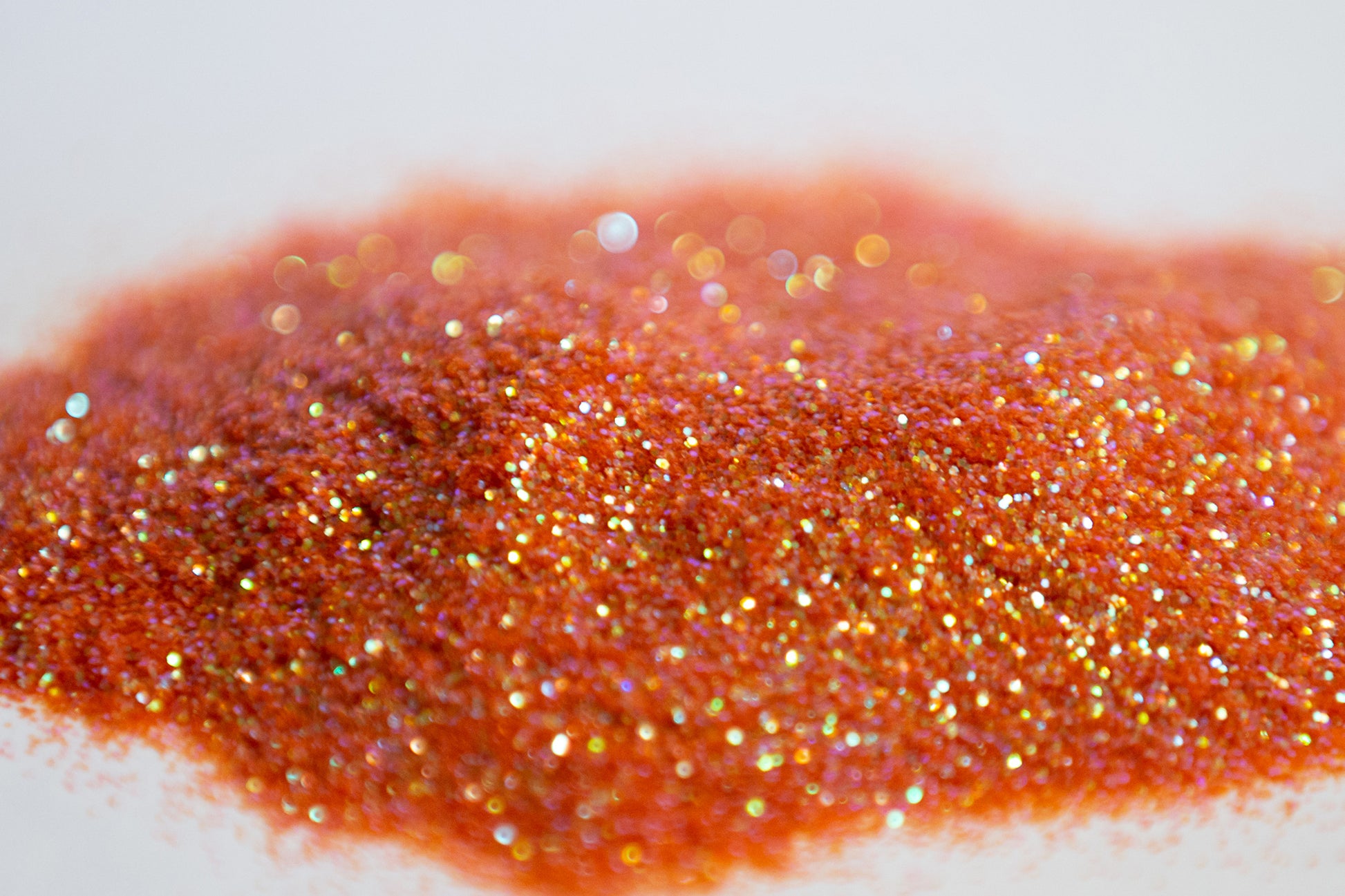 iridescent glitter, fine glitter, orange glitter