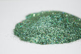 holographic glitter, green glitter, fine glitter, cosmetic glitter