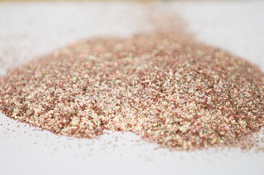 Rose gold glitter, iridescent glitter, mini chunk glitter