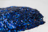 holographic glitter, blue glitter, chunky glitter