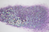purple glitter, chunky glitter, iridescent glitter