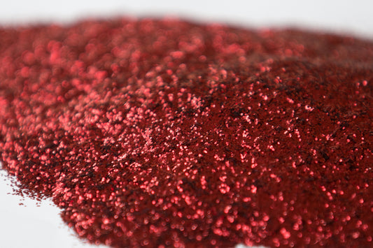 metallic glitter, fine glitter, red glitter