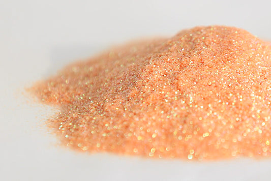 iridescent glitter, peach glitter, fine glitter