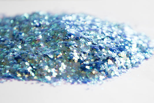 iridescent glitter, chunky glitter