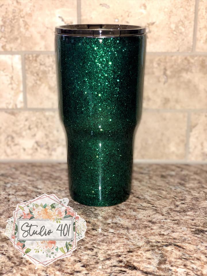 hunter, metallic glitter, green glitter